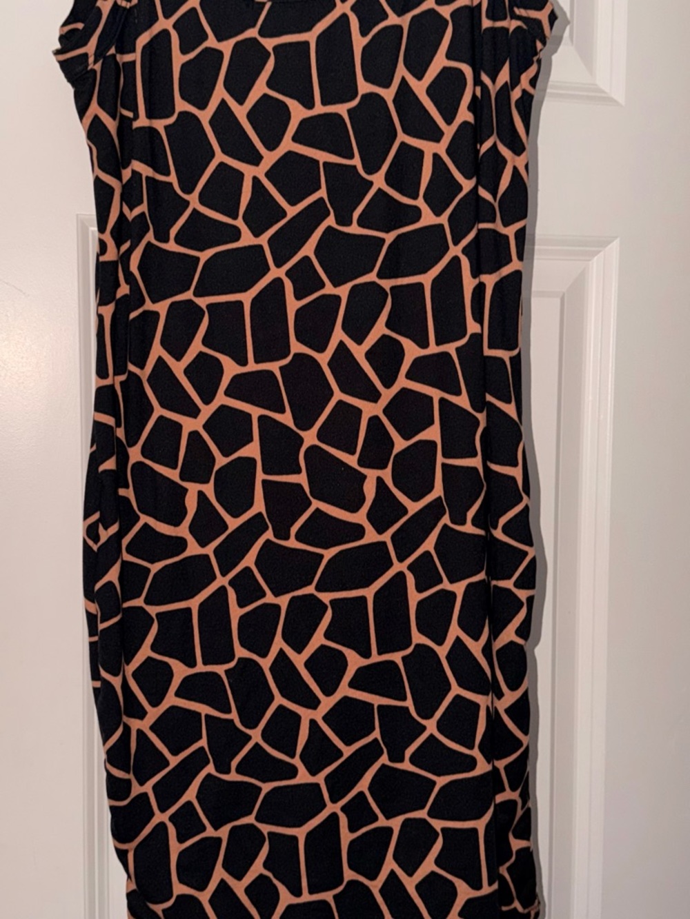 SHEIN Black and Tan Giraffe Print Mini Dress